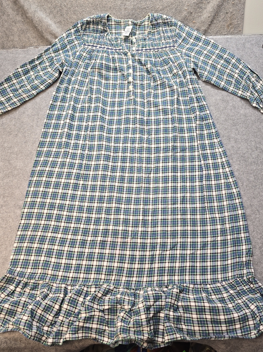Classic Elements Long Flannel Night Gown Plaid Medium